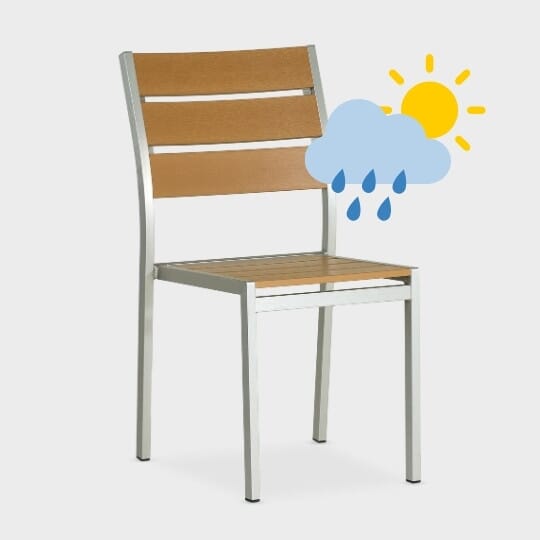 Aluminum patio chair made of all-weather materials