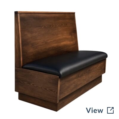Classic Style Solid Wood Restaurant Booth with Padded Seat in custom mahogany finish.