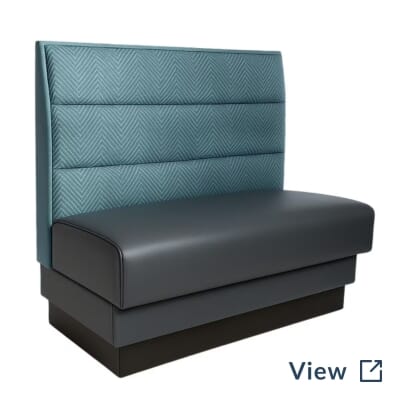 Three Horizontal Channel Back Style Restaurant Booth upholstered in Symphony Classic Galleon and Symphony Classic Fog.