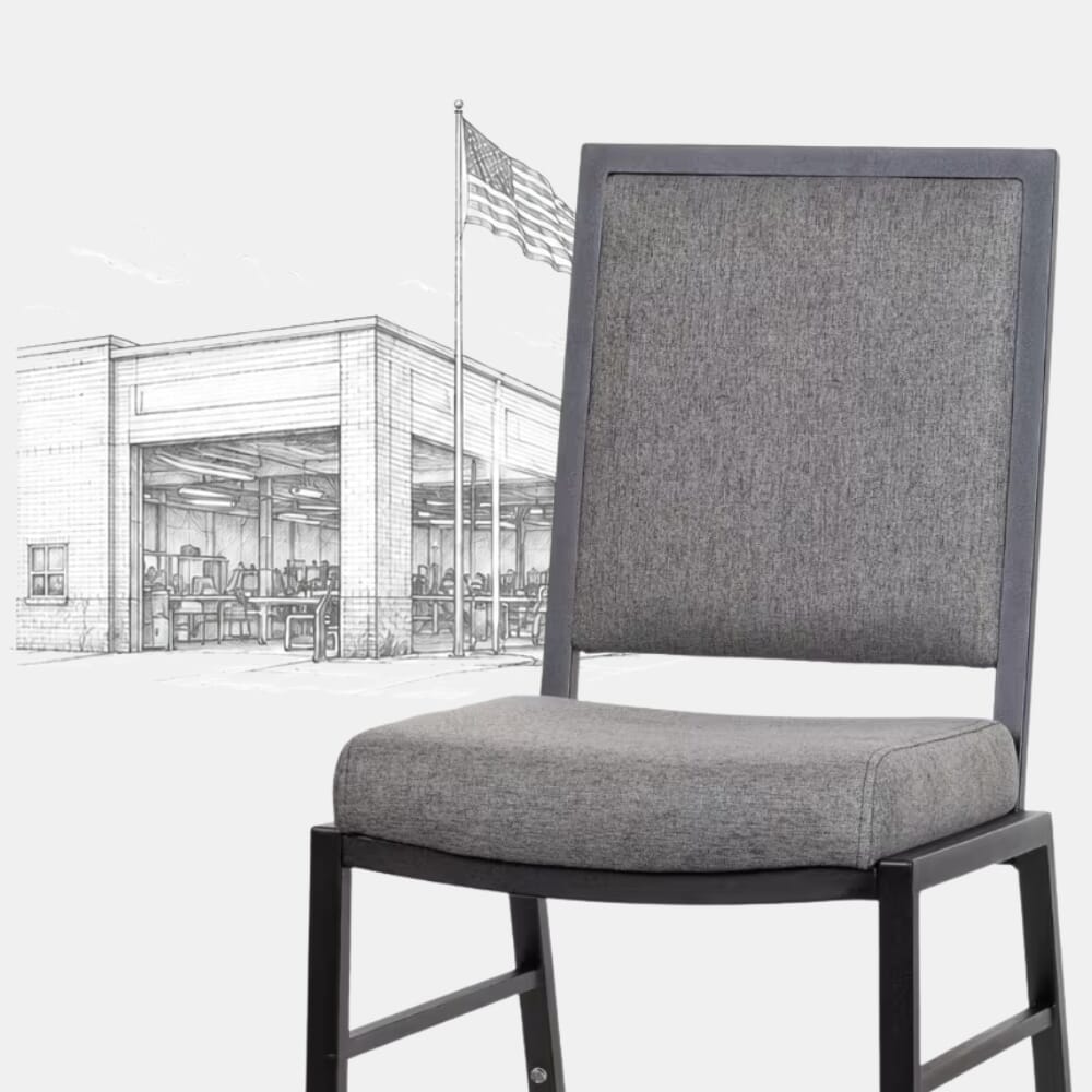 American-made Harlan banquet chairs crafted in North Carolina