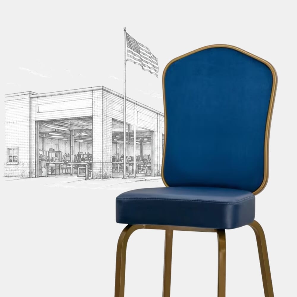 American-made Thalia banquet chairs from North Carolina