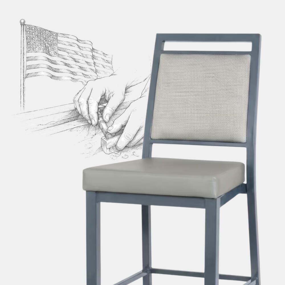 Atticus Custom Banquet Bar Stool with a 10-Year Limited Metal Frame Warranty