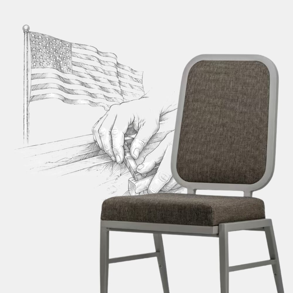 Proudly American-Made Arvid Banquet Chairs from North Carolina