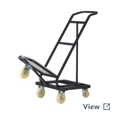 Banquet chair dolly detail for moving stackable event chairs.