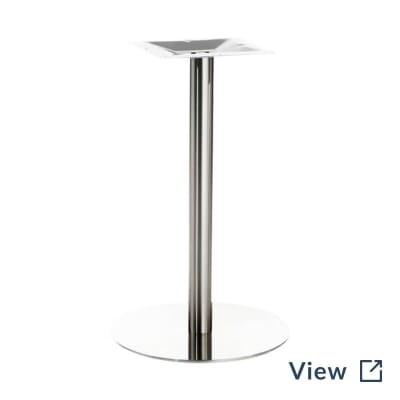 Contemporary Commercial Brushed Stainless Steel Round Table Base.