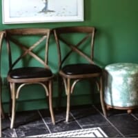 Bar seating with cane bar stools at La Plage Bistro