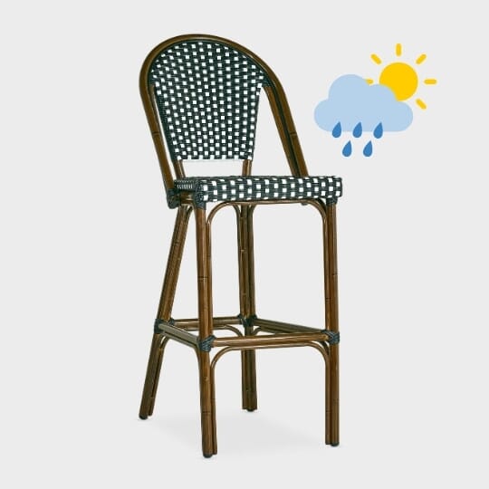 Bistro bar stool made of all-weather materials