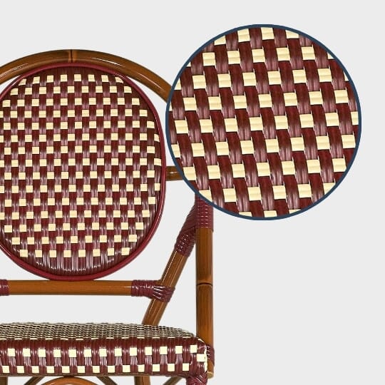 Fade Resistant Two-Tone Wicker of bistro chair