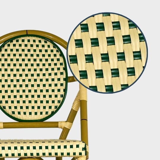 Fade Resistant Two-Tone Wicker of bistro chair