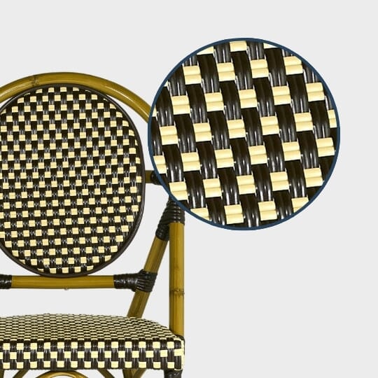 Fade Resistant Two-Tone Wicker of bistro chair