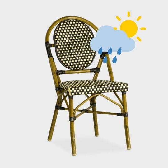 Bistro chair made of all-weather materials