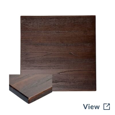 Reclaimed Ash Solid Wood Restaurant Table Top in Walnut used throughout The Belmont steakhouse.