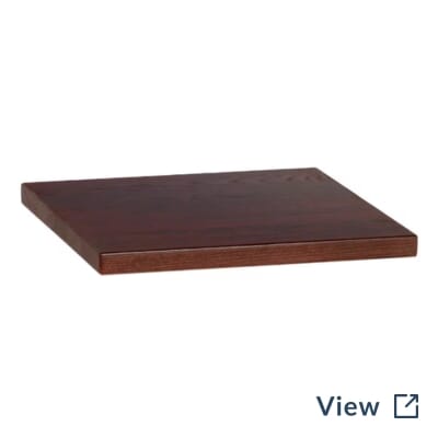 Custom Solid Oak Plank Dining Table Top stained in mahogany for Shan Shan Noodles.