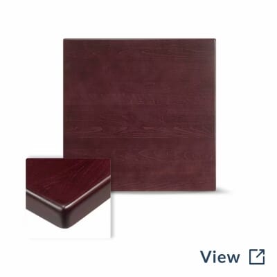 Solid Beech Wood Table Top in Dark Mahogany used for Limelight Hawaii event layouts.