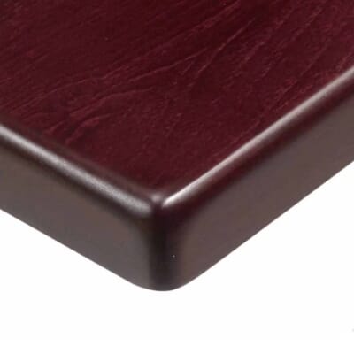 Dark Mahogany solid beech wood table top swatch.