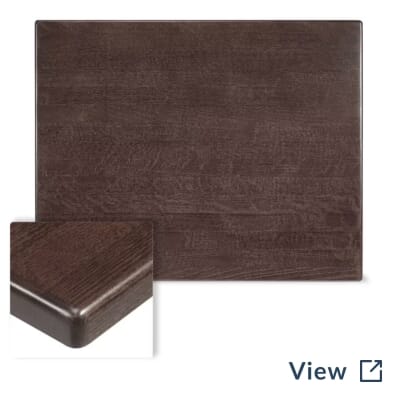 Solid beech wood restaurant table top in walnut finish