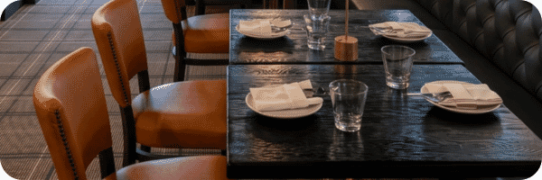 Restaurant interior featuring commercial seating