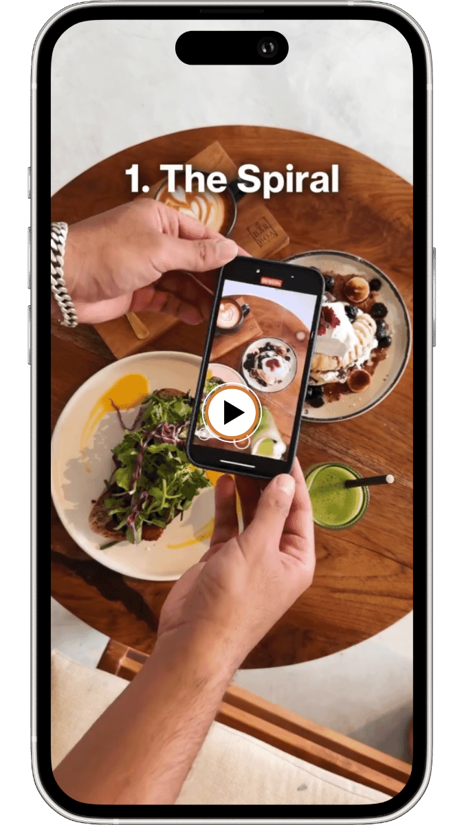 Use easy camera movements to make dishes look more appealing.