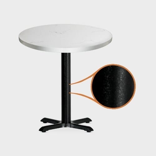 table base with protective scratches and rust resistant finish