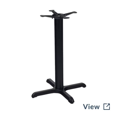Cross Cast Iron and Steel Black Commercial Table Base used beneath event tables at Branches Catering.