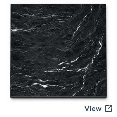 Economy Sintered Stone Restaurant Table Top in Black and White (SKU TSE-BW).