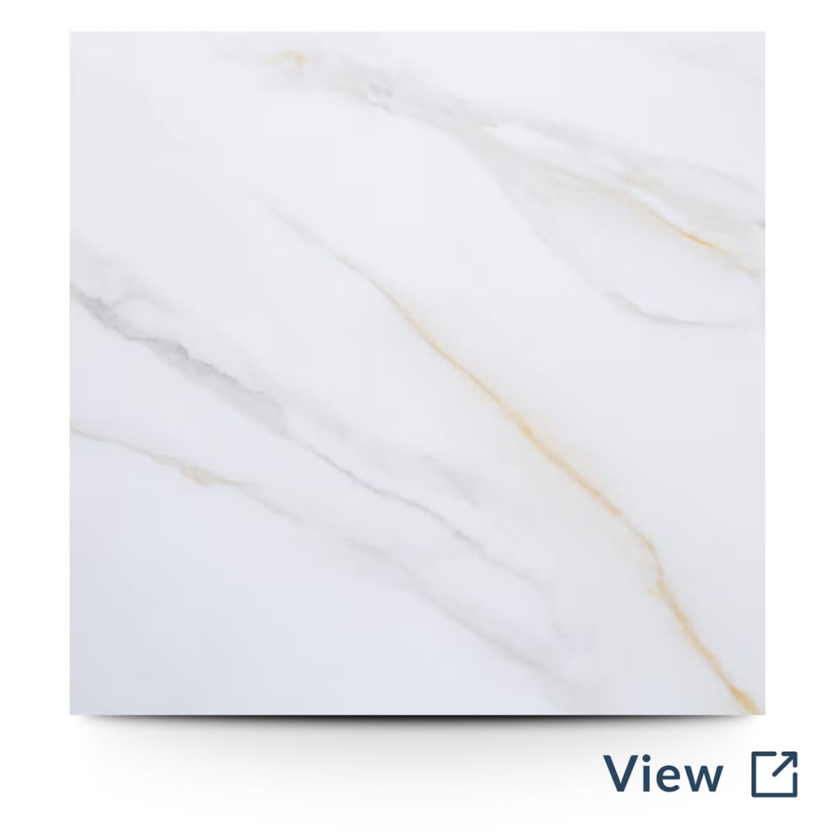 Economy sintered stone restaurant table top in White and Gold (TSE-WG).