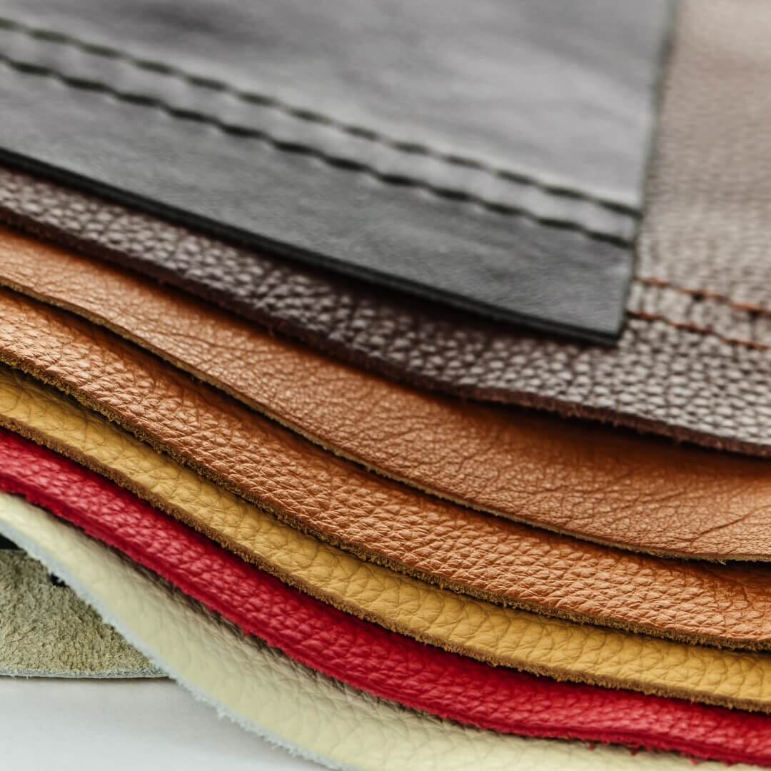 Commercial vinyl upholstery with double-stitched seam