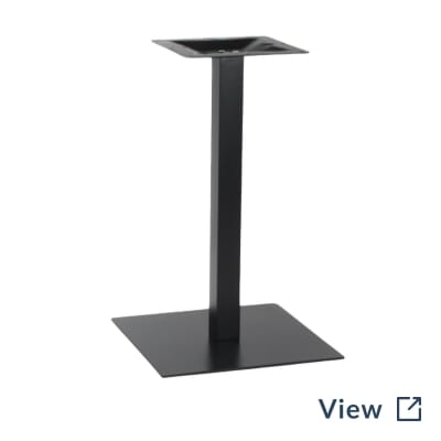 Black metal square restaurant table base 18 by 18 inches