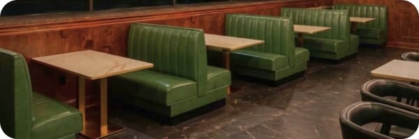 Restaurant interior featuring commercial seating