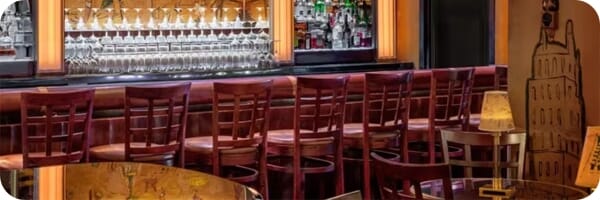 Restaurant interior featuring commercial seating