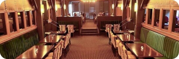 Restaurant interior featuring commercial seating