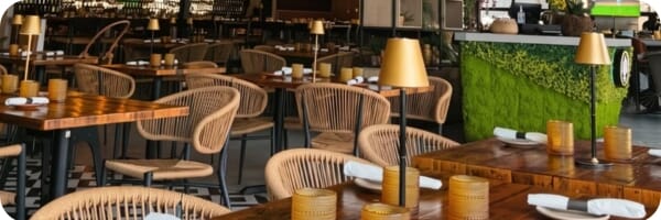 Restaurant interior featuring commercial seating