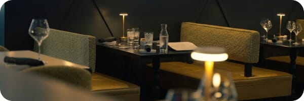 Restaurant interior featuring commercial seating
