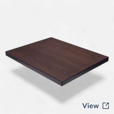 Custom solid oak plank dining table top in walnut finish used at Vida Verde