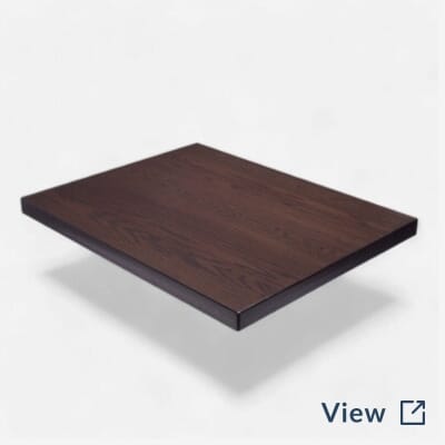 Custom solid oak plank dining table top in walnut finish used at Central Park Tavern NYC, designed for tavern and restaurant dining layouts.