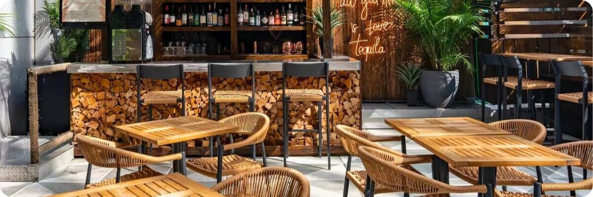 Restaurant interior featuring commercial seating