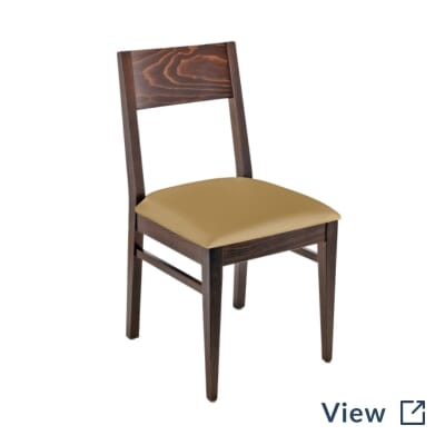Lark Espresso Wood Square Back Upholstered Commercial Chair
