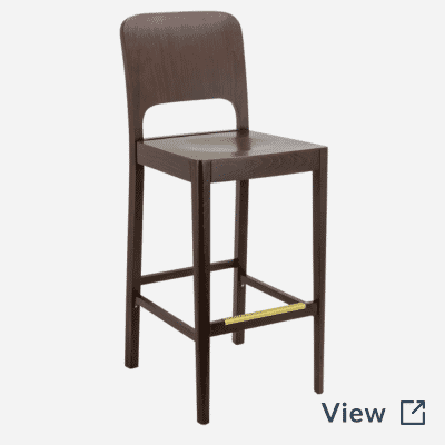Solid Wood Collin Commercial Bar Stool in Walnut