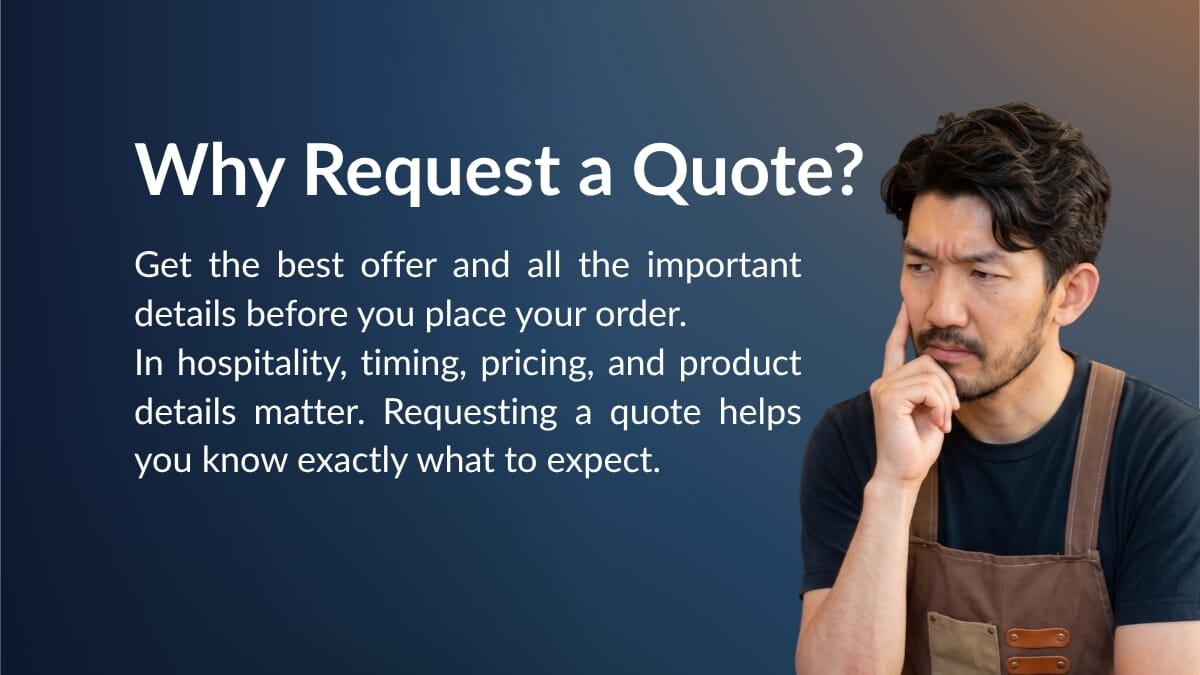 Request a quote process for commercial furniture orders
