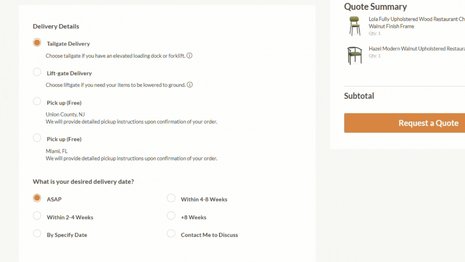 Choose delivery method and timeline